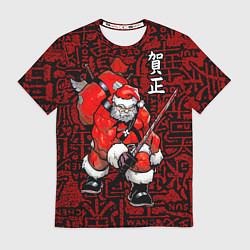 Футболка мужская Santa Claus Samurai, цвет: 3D-принт