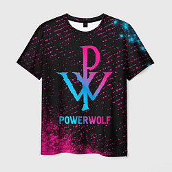 Футболка мужская Powerwolf - neon gradient, цвет: 3D-принт