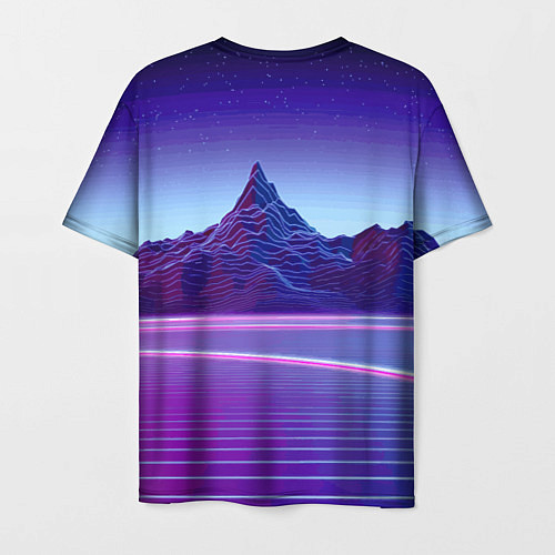 Мужская футболка Neon mountains - Vaporwave / 3D-принт – фото 2