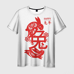 Футболка мужская Red rabbits - happy chinese New Year, цвет: 3D-принт