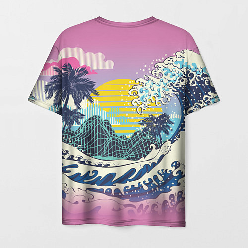 Мужская футболка Штормовые океанские волны и пальмы / 3D-принт – фото 2