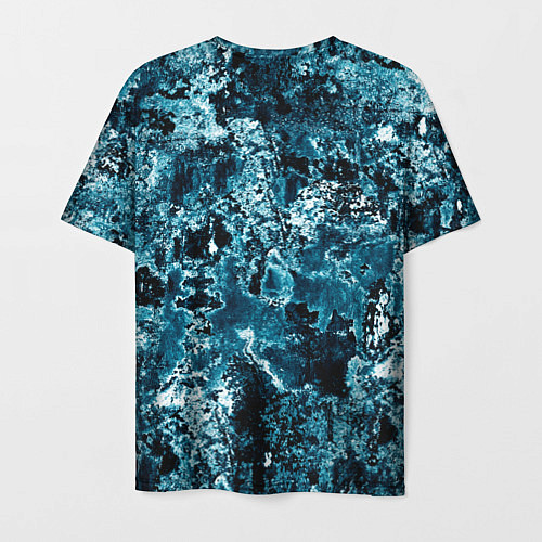 Мужская футболка Гранж - абстрактные синие разводы / 3D-принт – фото 2