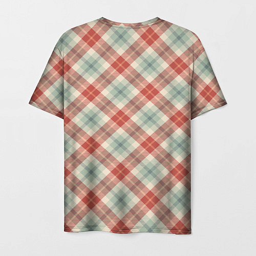 Мужская футболка Салатовый узор в клетку / 3D-принт – фото 2