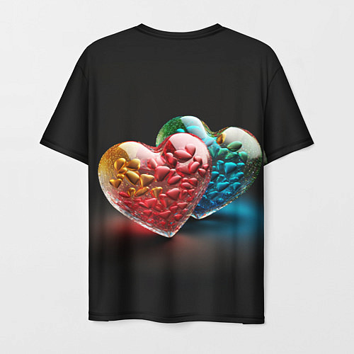 Мужская футболка Сердечки для влюблённых / 3D-принт – фото 2