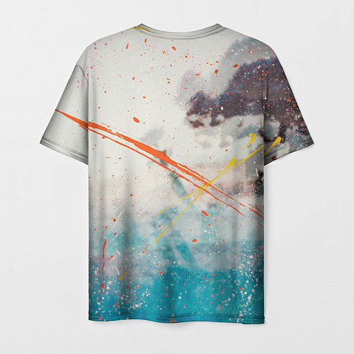 Мужская футболка Абстрактные мазки красок на тенях и тумане / 3D-принт – фото 2