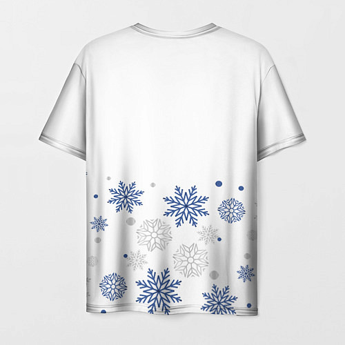 Мужская футболка Новогодние Снежинки - Белый / 3D-принт – фото 2