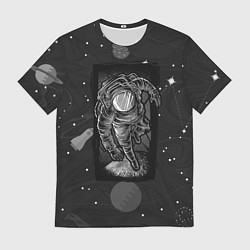 Футболка мужская Объемный космонавт, цвет: 3D-принт
