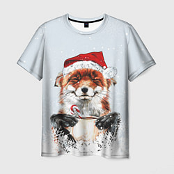 Футболка мужская Merry Christmas foxy, цвет: 3D-принт