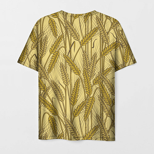 Мужская футболка Винтажные колоски пшеницы / 3D-принт – фото 2