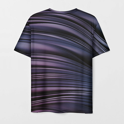 Мужская футболка Волнообразные фиолетовые паттерны / 3D-принт – фото 2