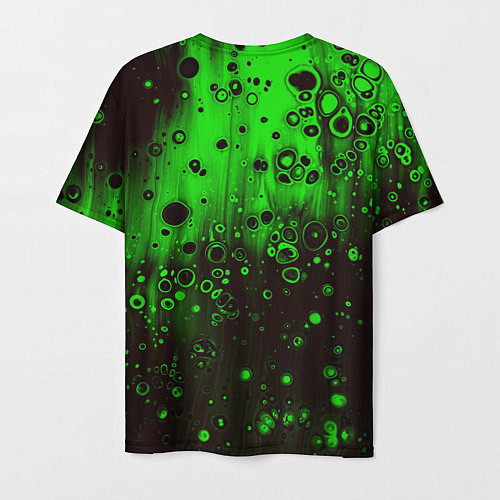 Мужская футболка Зелёные краски и вода / 3D-принт – фото 2