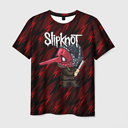 Футболка мужская Slipknot красные молнии, цвет: 3D-принт