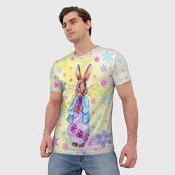 Футболка мужская Винтажный кролик, цвет: 3D-принт — фото 2