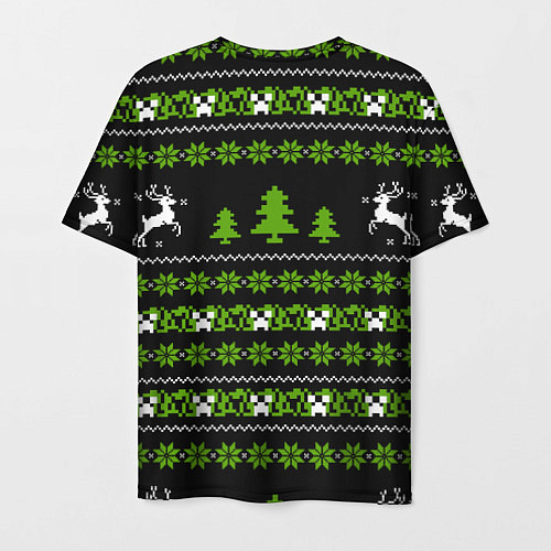 Мужская футболка Новогодний свитер - Крипер / 3D-принт – фото 2