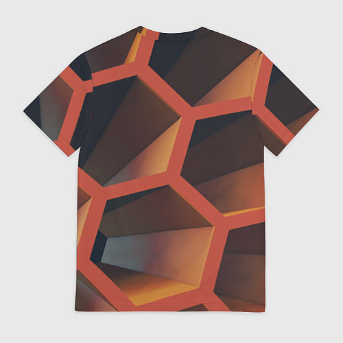 Мужская футболка Абстрактные шестигранные фигуры / 3D-принт – фото 2