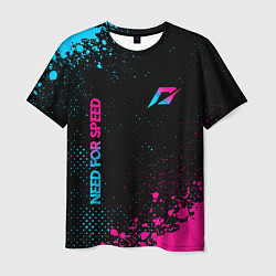 Футболка мужская Need for Speed - neon gradient: надпись, символ, цвет: 3D-принт