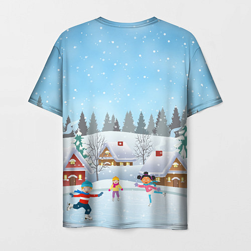 Мужская футболка Счастливый новогодний зайчик / 3D-принт – фото 2