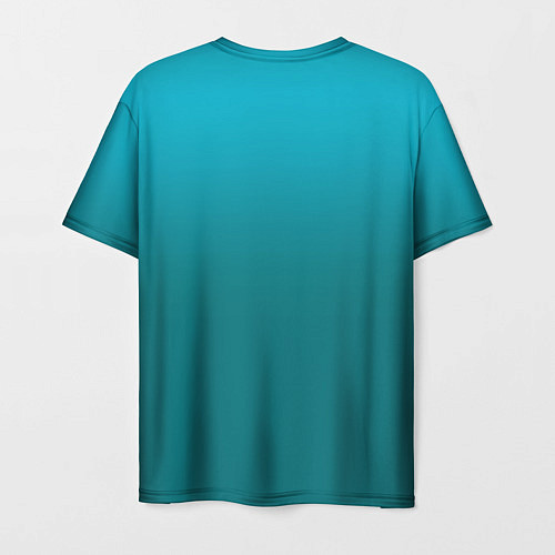 Мужская футболка Градиент бирюзовый / 3D-принт – фото 2