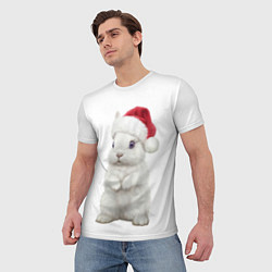 Футболка мужская Рождественский крольчонок, цвет: 3D-принт — фото 2