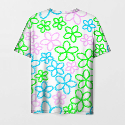 Мужская футболка Цветочные узоры - паттерн / 3D-принт – фото 2
