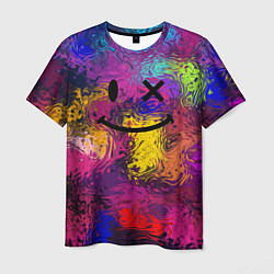 Футболка мужская Смайлик с брызгами краски, цвет: 3D-принт