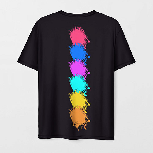 Мужская футболка Нейросеть - девушка киборг в неоновом свечении / 3D-принт – фото 2