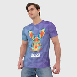 Футболка мужская Кролик из мозаики 2023, цвет: 3D-принт — фото 2