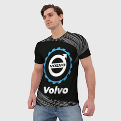 Футболка мужская Volvo в стиле Top Gear со следами шин на фоне, цвет: 3D-принт — фото 2
