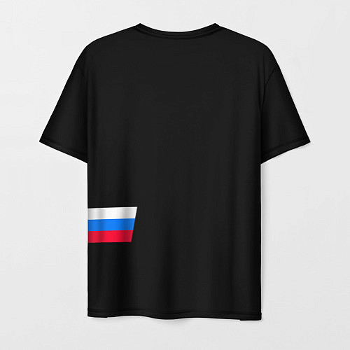 Мужская футболка Россия и три линии на черном фоне / 3D-принт – фото 2