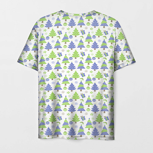 Мужская футболка Паттерн новогодние елки / 3D-принт – фото 2