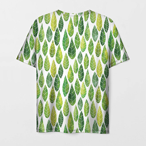 Мужская футболка Акварельные листья / 3D-принт – фото 2