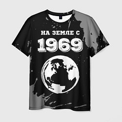 Футболка мужская На Земле с 1969: краска на темном, цвет: 3D-принт