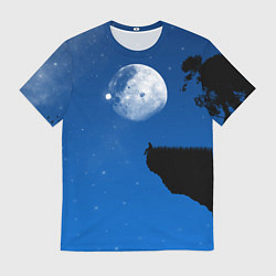 Футболка мужская На краю пропасти под луной, цвет: 3D-принт