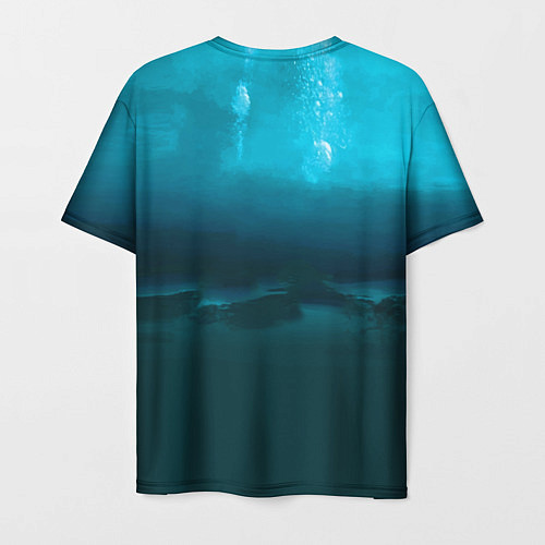 Мужская футболка Аквалангист-тракторист на дне океана / 3D-принт – фото 2