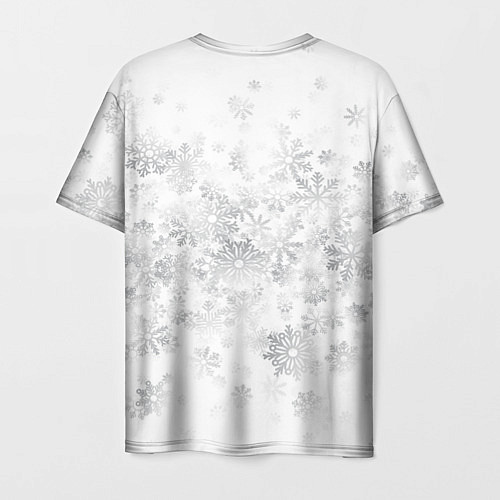 Мужская футболка Белый кролик и снежинки 2023 / 3D-принт – фото 2