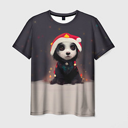 Футболка мужская Пёсель - панда в колпаке, цвет: 3D-принт