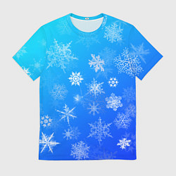 Футболка мужская Снежинки в небе, цвет: 3D-принт