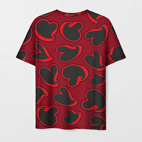 Мужская футболка Black hearts / 3D-принт – фото 2