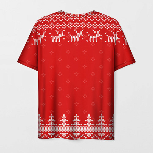 Мужская футболка Новогодний инженер: свитер с оленями / 3D-принт – фото 2