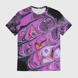 Футболка мужская Фиолетовые краски и камни, цвет: 3D-принт