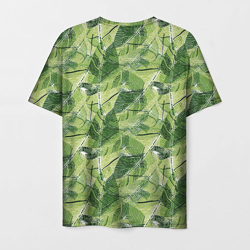 Мужская футболка Милитари листья крупные / 3D-принт – фото 2