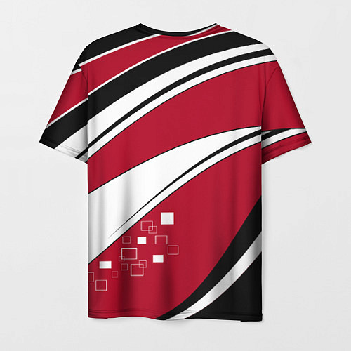Мужская футболка Красно черная абстракция на белом спорт / 3D-принт – фото 2