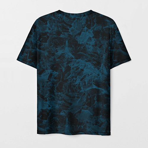 Мужская футболка Синий и черный мраморный узор / 3D-принт – фото 2