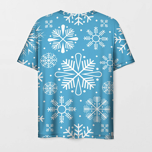 Мужская футболка Snow in blue / 3D-принт – фото 2