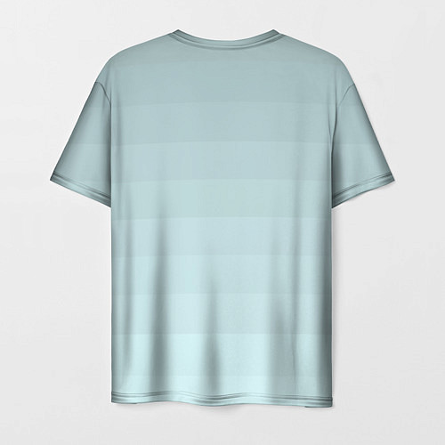 Мужская футболка Голубые горизонтальные полосы, градиент / 3D-принт – фото 2