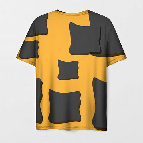 Мужская футболка Оранжевая абстракция и тёмные фигуры / 3D-принт – фото 2