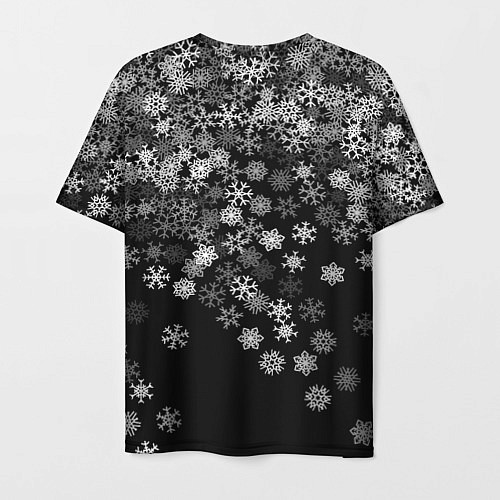 Мужская футболка Пушистые снежинки / 3D-принт – фото 2