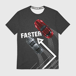 Футболка мужская Faster гонки JDM, цвет: 3D-принт