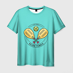 Футболка мужская Пляжный теннис - золотые ракетки, цвет: 3D-принт