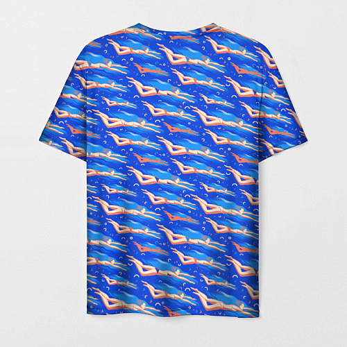 Мужская футболка Плывущие девушки на синем / 3D-принт – фото 2
